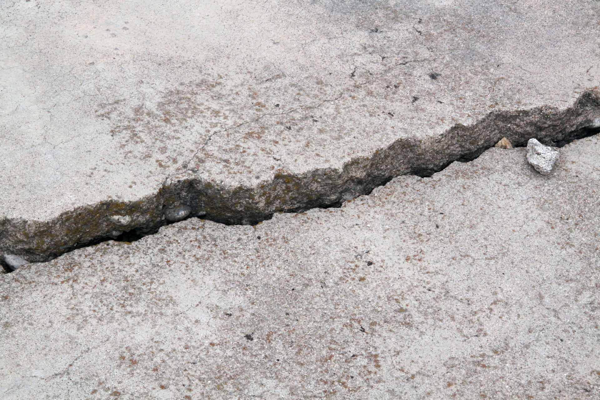large cracks in concrete